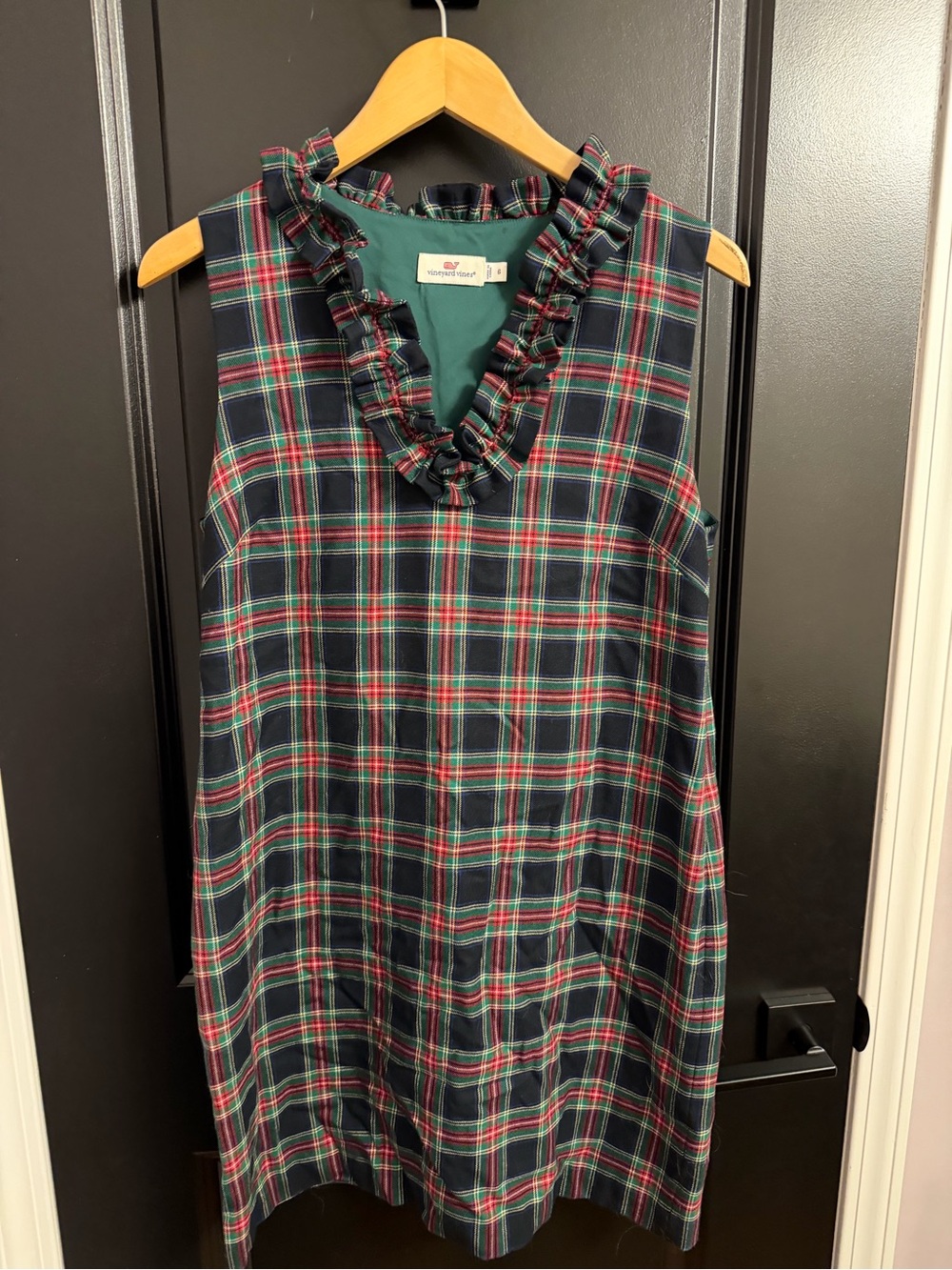 Vineyard Vines Tartan Ruffle V-Neck Dress
